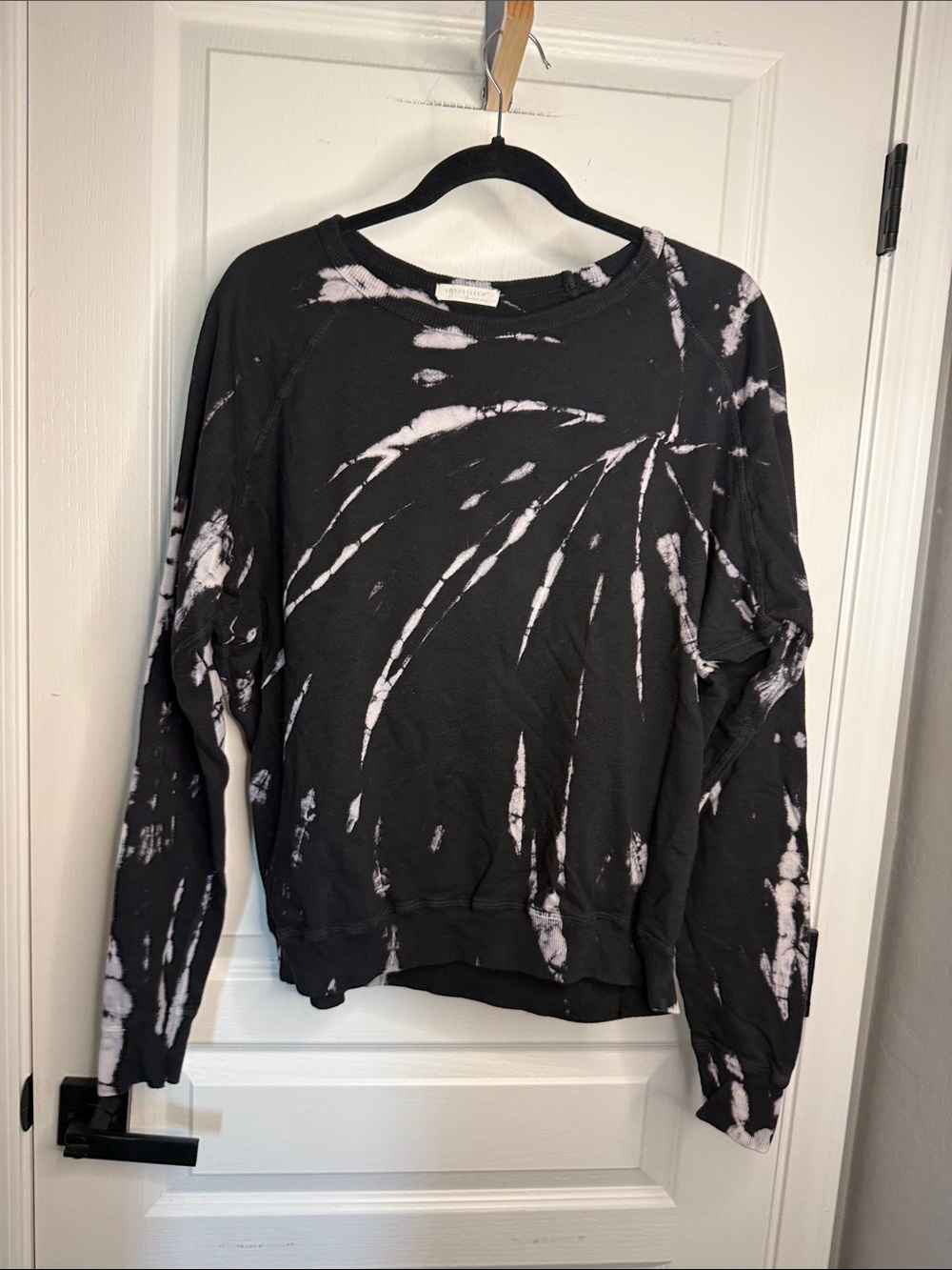 lovestitch Black & White Spiral Tie-Dye Crewneck Sweatshirt - Picture 3 of 6